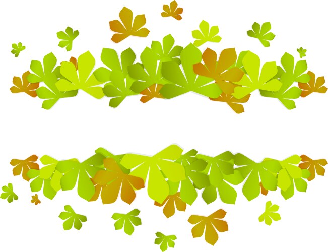 Colorful autumn leaves green sale frame vector image