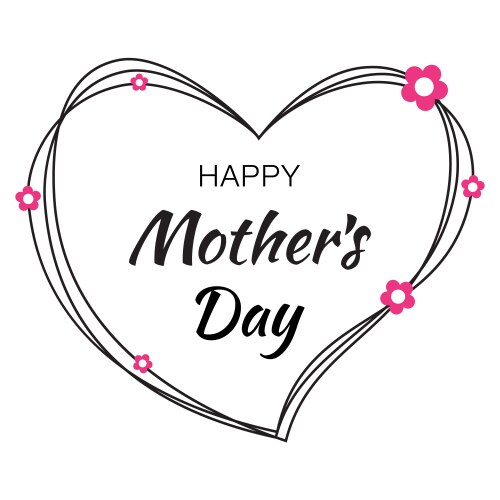 Happy mothers day card lettering heart background vector image