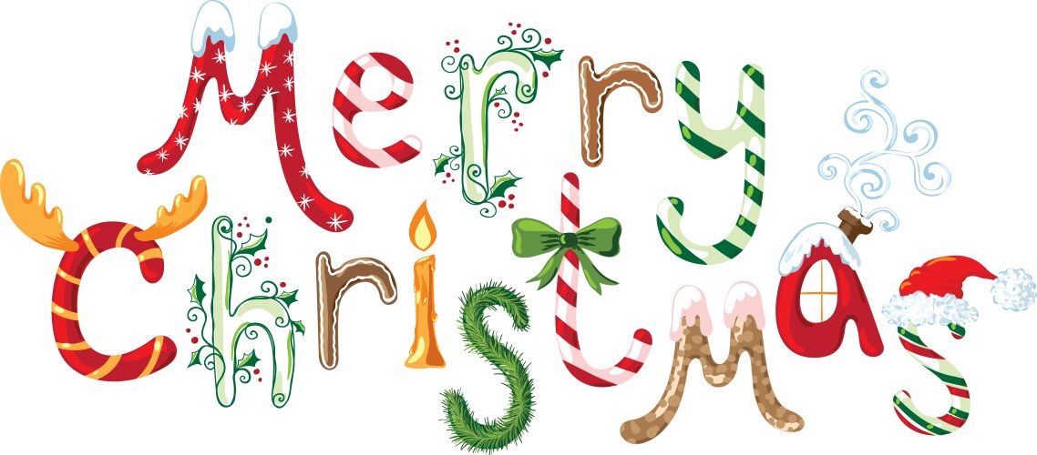 Merry christmas text vector image