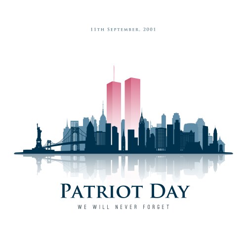 Stylized nyc skyline with twin towers for patriot vector image