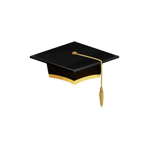 Graduation hat or university cap education icon vector image