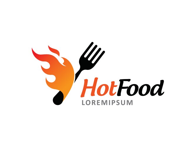 Hot food logo symbol or icon template vector image