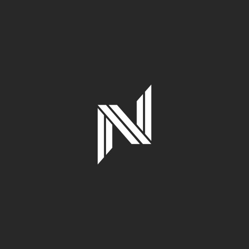 Monogram letter n logo minimal design creative vector image