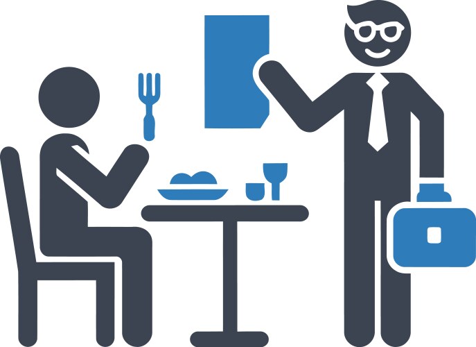 Dining scene icon on white background vector image