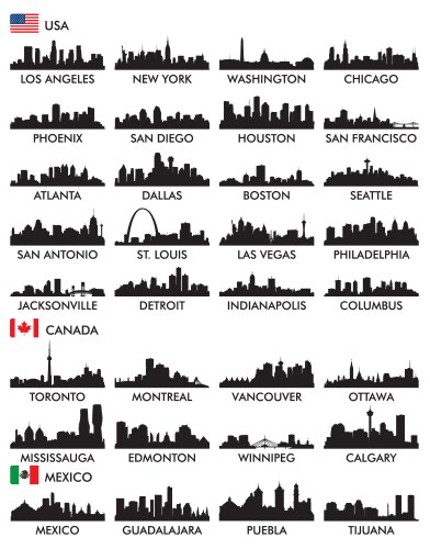 city skyline north america vector image