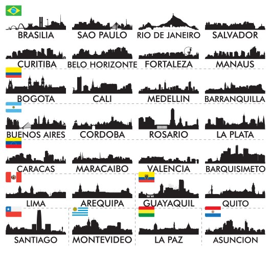 city skyline south america vector image