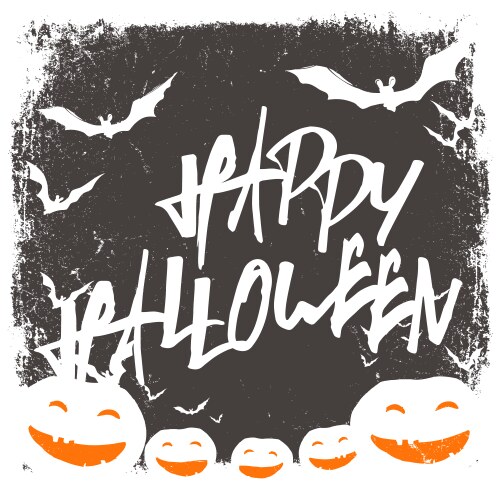 Halloween themed background with hand drawn vector image