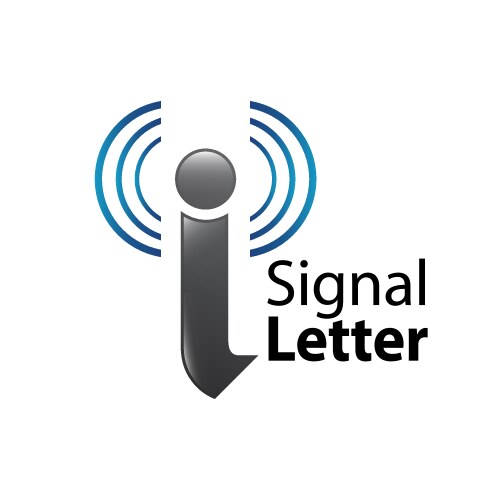 Signal initial letter i logo concept design vector image