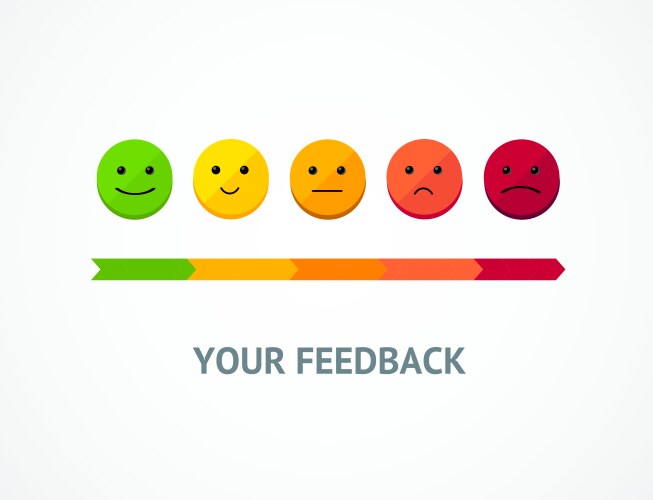 Feedback line from positive to negative emoticon vector image