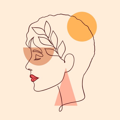 Minimal woman face vector image