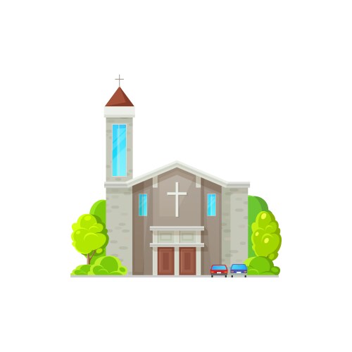 catholic church building architecture icon vector image