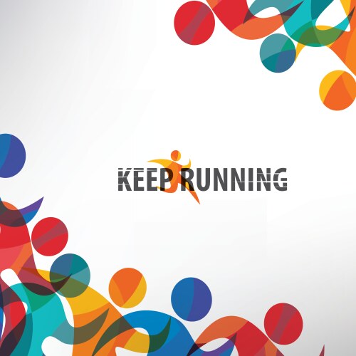 Running people set of stylized icons vector image