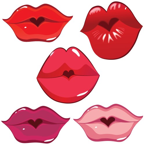 lip heart red vector image