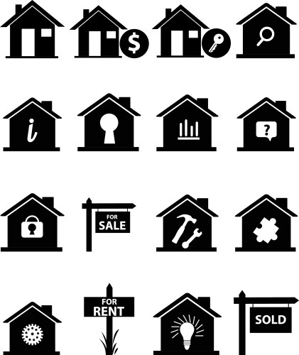 Real estate icons set vector image