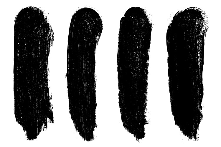 Black abstract brush strokes isolated on white vector image