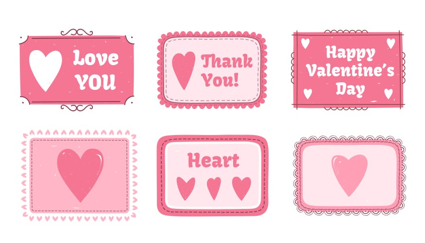 Frames with hearts vector image