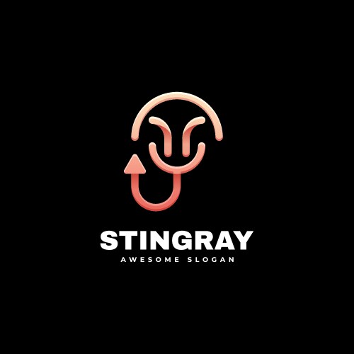 Logo stingray line art gradient colorful style vector image