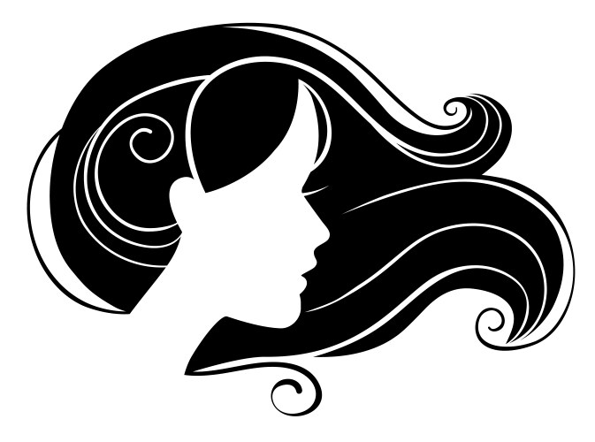 Beautiful woman silhouette vector image