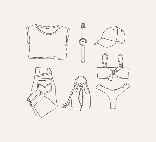 Fashion woman vacation look clothes vector image