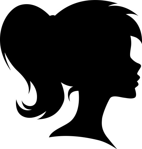 female head silhouette vector image