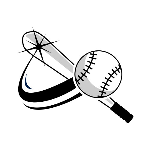 flying softball with movement motion lines vector image