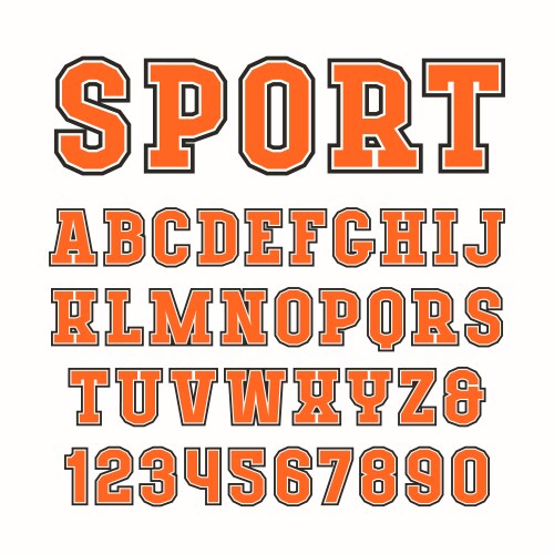 serif font in sport style with contour vector image