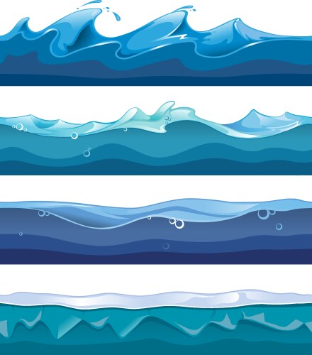 Seamless ocean sea water waves vector image