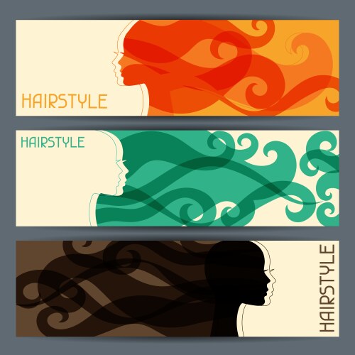 Hairstyle horizontal banners vector image