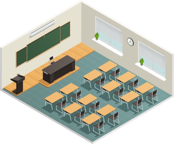 lecture room interior poster vector image