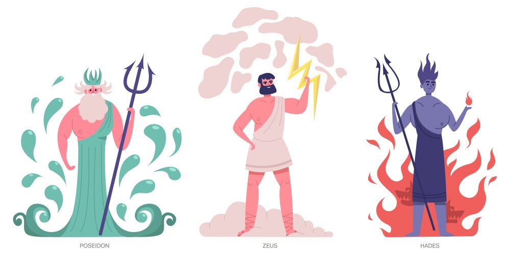 Ancient greek gods olympic main powerful vector image