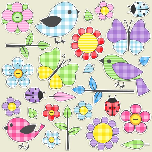 Textile stickers vector image