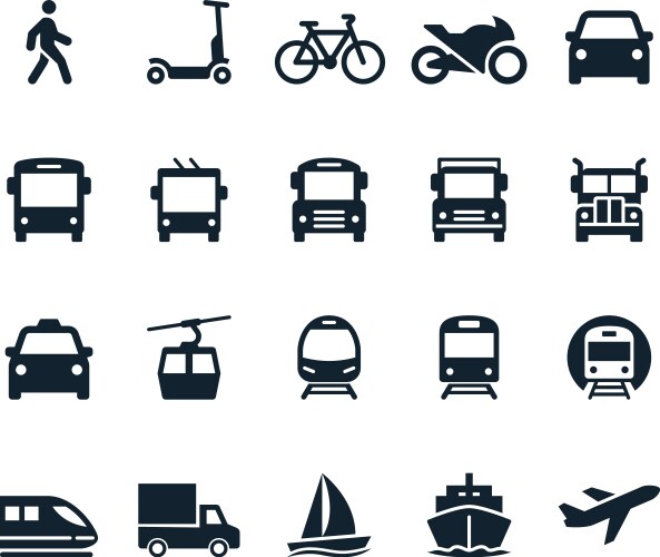 Transportation icons vector image