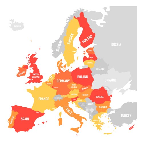 Map of eu european union vector image