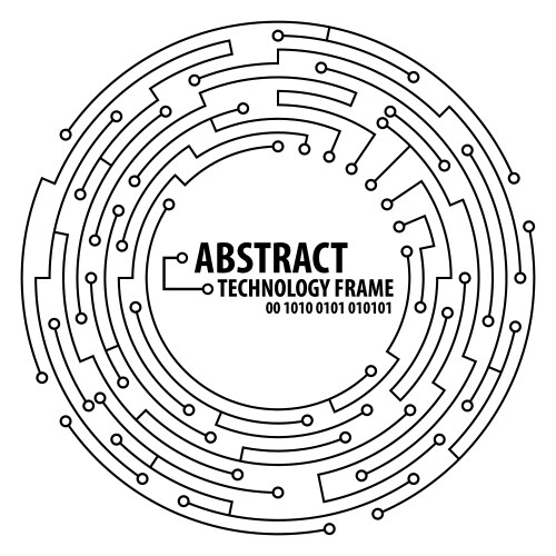 Abstract technology round frame vector image