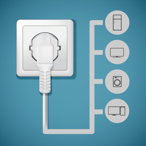 Electrical plug closeup vector image