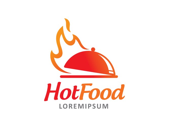 Hot food logo symbol or icon template vector image