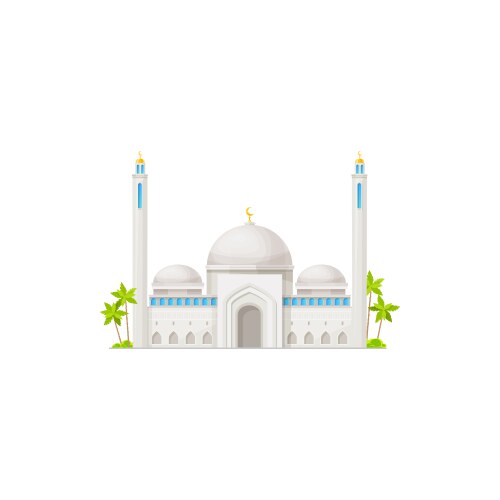 White arabian mosque building icon vector image