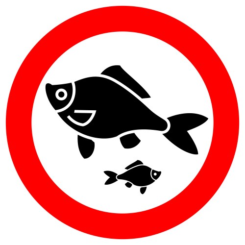 no fishing forbidden sign modern round sticker vector image