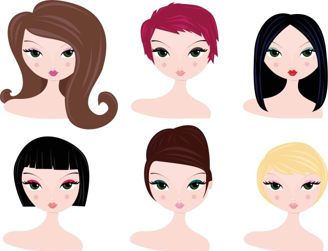 Hairstyles for women vector image