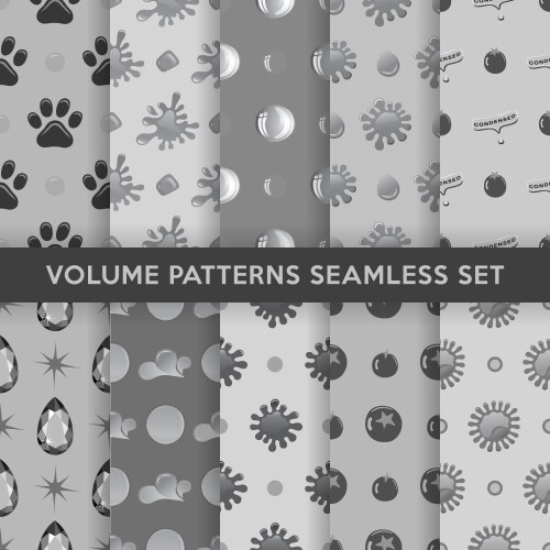 Seamless pattern set vector image