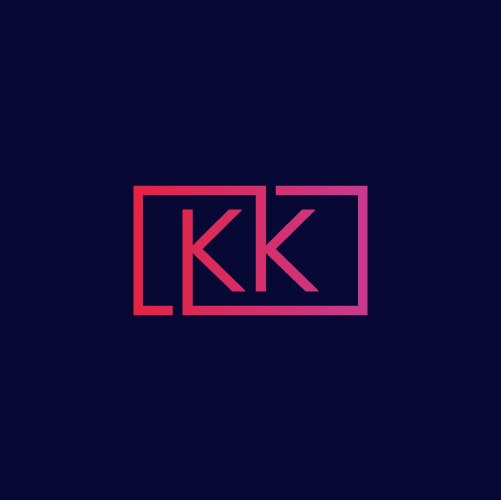 Creative initial letter kk square logo design vector image