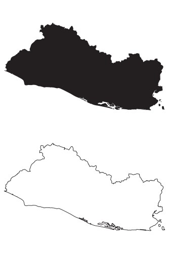 El salvador country map black silhouette vector image