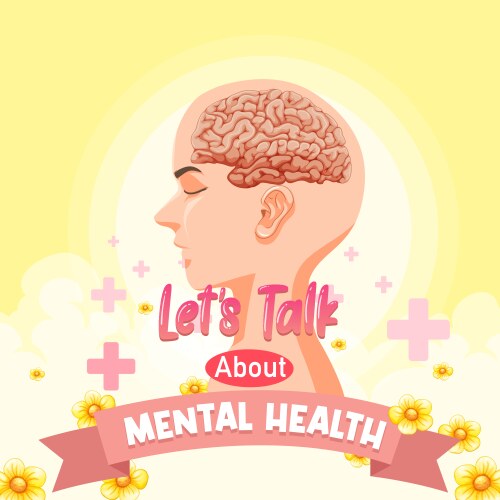 Poster design for mental health vector image