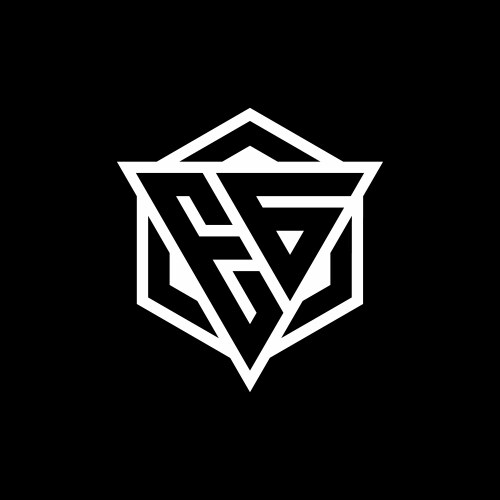 eg logo monogram with triangle and hexagon shape vector image