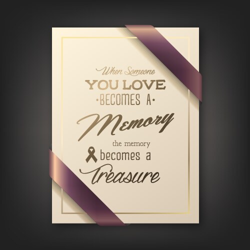 funeral card when someone you love becomes vector image