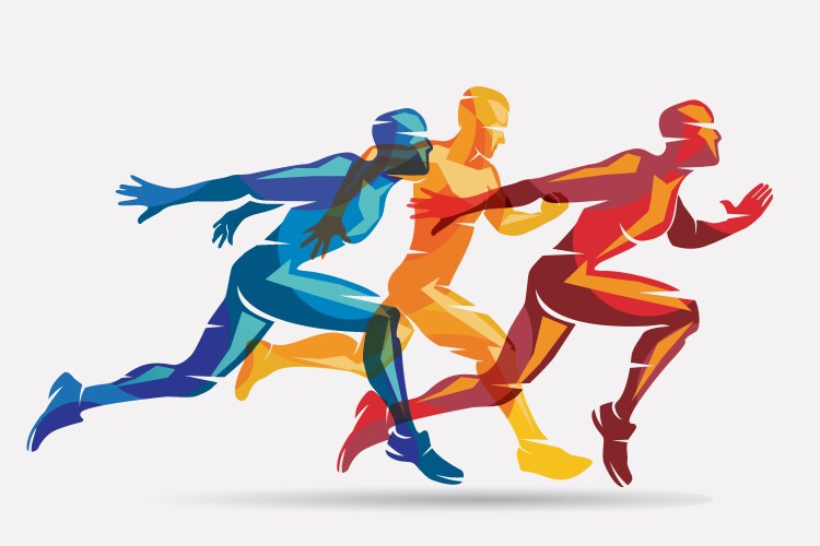 Running athletes symbol sport and competition vector image