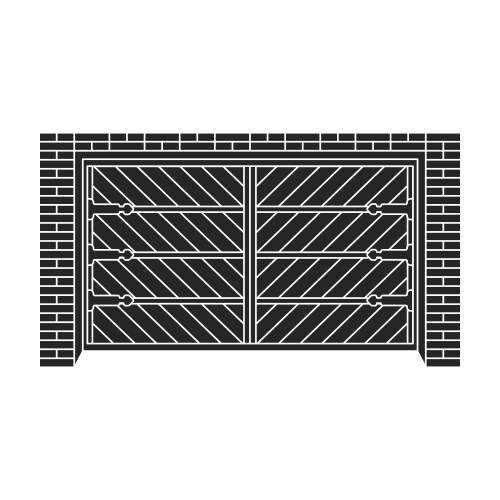 Door garage black icon vector image