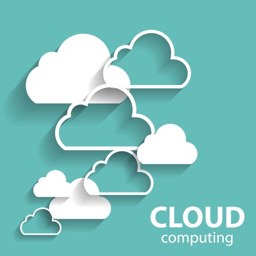 Cloud computing concept on different electronic vector image