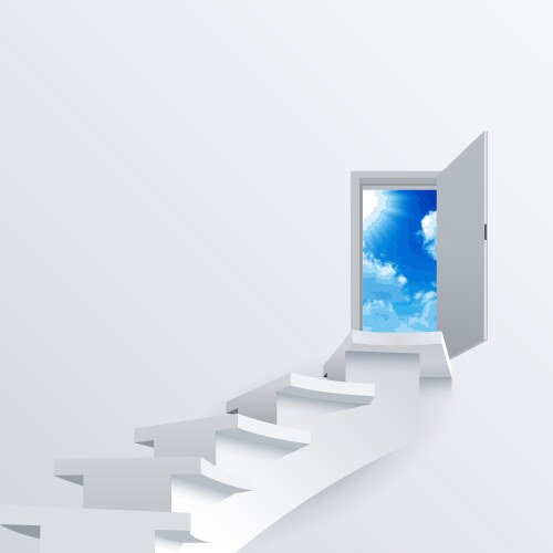 White way path to a door on background vector image