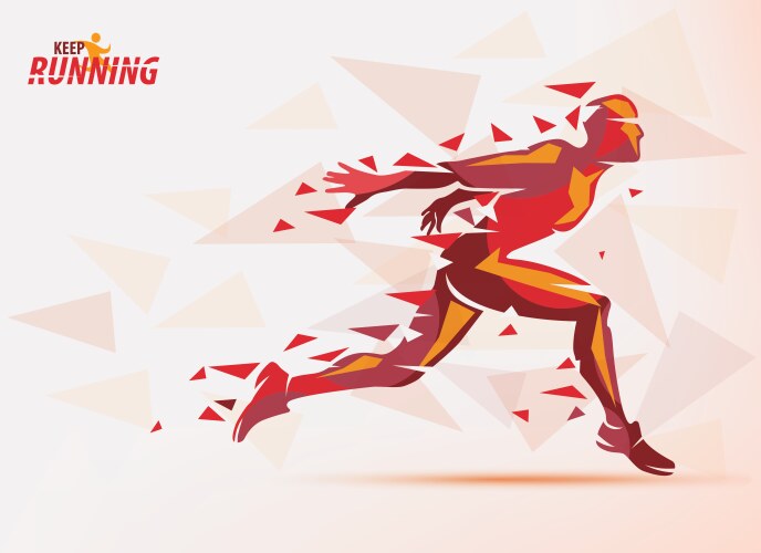 Running man sport and competition background vector image